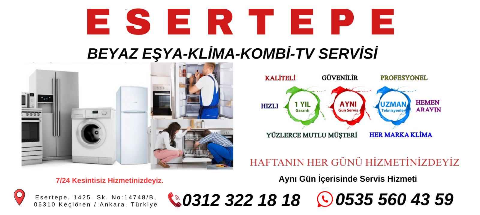 ESERTEPE Beyaz Eşya Servisi